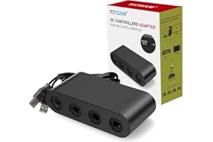 YCCTEAM Controller Adapter for GC, Super Smash Bros NGC Controller Adapter for Switch, Wii U and PC USB w/ 4 Port - Plug & Play, No Drivers Needed