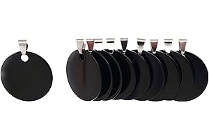 ‎NANTUN Runde Aluminium leere Hundeanhänger, DIY gravierte Katze Hund ID Tags, personalisierte Haustier Identität Namensschilder, leere Hundeanhänger DIY Schnitzen, Durchmesser 3cm schwarz 12 Stück