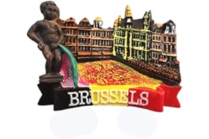 MUYU MAGNET 3D-Kühlschrankmagnet, Motiv: Brüssel, Belgien, Dekoration für Zuhause und Küche, Brüssel, Belgien, Souvenir, Kühlschrankmagnet, Aufkleber