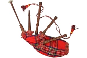 Tidyard Dudelsack giocabile per bambini nel tipico design scozzese, set di sacchi cornamusa per bambini, rivestimento in scozzese e cordoncino abbinato