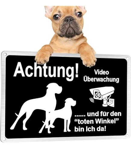 Warnschild 'Warnung Vor Dem Hund' – Schwarz, Aluminium, 30x20 Cm, Für Zaun & Garten