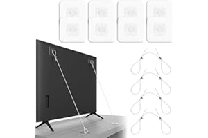 UIHRLM 4 Pack TV Straps Child Safety, Adjustable 41.34in Safety Anchors Anti Tip Straps for TV and Furniture, Baby Proofing Flat Screen TV Fix to Wall Cabinet Dresser Stand Desk Bookcase