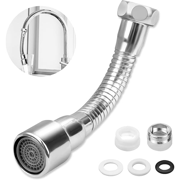 20CM)Tuyau De Pulvérisation D'Extension Pour Robinet De Cuisine,360 Degrés Tuyau De Robinet De Cuisine Mobile Tube D'Extension Universel En Mousse Avec Connecteur Pour Cuisine Salle De Bain