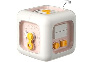 ASQZHULIWING Activity Cube To, Travel Toy, Activity Block Toy Suitable for 1-Year-Old Boys Toys Children's Sensory Educational Learning Toys Suitable for 12-24 Months Girls' First Birthday Gift (Pink)
