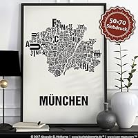 München Buchstabenort Schwarz auf Naturweiß