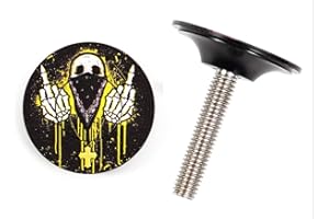 CNCLOL Bouchon série de direction VTT 1 1/8", bouchon de tige de fourche en aluminium, avec vis en alliages d'acier.