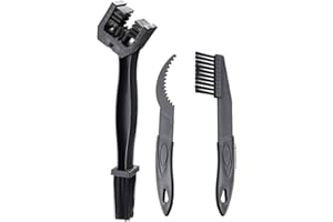 Bike Motorcycle Chain Cleaner Brush(pack of 3), 3 IN 1 Durable Bicycle Chain Gears Maintenance Cleaning Brush for All Type Chain Gears MGIA Tech Brushes SET3 Black
