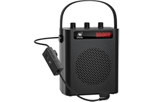 WINBRIDGE Amplificador de Voz Inalámbrico de 30W con Micrófono de Diadema, Sistema de PA Portátil para Profesores, Conjunto de Altavoz con Micrófono Bluetooth, Megáfono Recargable Personal para Enseñanza, S93