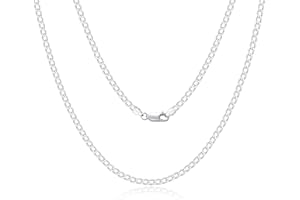 SILBERTALE 925 Sterling Silber Panzerkette Echt Silberkette für Herren Damen 2/3/4mm Breite Dünn Superflache Mehrreihige Kette Hochwertige klassische Halsketten für den Alltag 45–65 cm