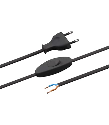 Câble D'alimentation 1,80 M Avec Variateur, Interrupteur Et Prise UE Pour Lampe De Table (colleur Aléatoire