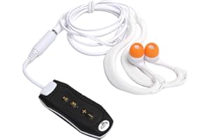LAZMIN112 Lettore MP3 Impermeabile, MP3 Portatile da 4 GB per Sport Subacquei con Auricolare e Clip, Supporto Trasmissione FM (87 MHz ~ 108 MHz), per Lo Sport