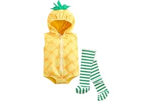 AUNAEYW Toddler Infant Baby Avocado Pineapple Fruit Costud Rmper Jumpsuit Leggings 2pcs Outfit, Yellow-70