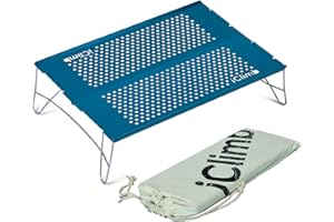 iClimb Mini Solo Folding Table Ultralight Compact for Backpacking Camping Hiking Beach Picnic (Blue - S)