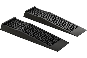 HOMCOM Ensemble de 2 rampes pour Voiture véhicule Utilitaire Rampe de Chargement Lourde 3T Caravane Camping-Car dim. 70L x 19,5l x 7,8H cm PP Noir