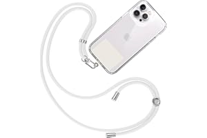 TBOC Cordon Collier Laniere Portable [Blanc] avec Patch de Fixation [Blanc Ice] et Sangle de Suspension Amovible Réglable et Résistante Compatible avec Toutes les Marques de Téléphone Accessoires