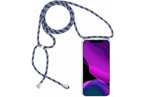 2ndSpring Funda con Cuerda Compatible con Samsung Galaxy A70/A70S,Colgante Collar Correa de Cuello Cadena Cordón,Azul Claro