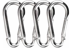 YOUKA Moschettone di bloccaggio, moschettone per impieghi gravosi, moschettone in acciaio al carbonio zincato