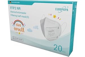 EUROPAPA® 20x FFP2 Mask S In Small Size Masks Respiratory Masks 5-Layer Hygienically Individually Packed EU 2016/425