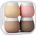 Yinke Travel Containers for Toiletries, Silicone Cream Jars with Clear Bag, TSA Approved Travel Size Containers, Leak-proof Travel Essentials/Accessories with Lid for Cosmetic Face Body Cream(4 Pack)