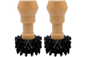 DAZZLUXE 2 Spazzole per la Pulizia del Caffè - Manico e Rotonda in Nylon - Accessori per Macchine da Caffè - Idea Regalo per Barista