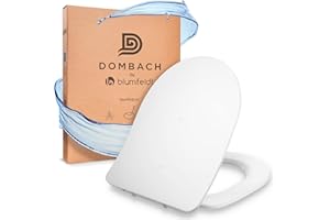 Dombach® Aliano Abattant WC avec Frein de Chute (Forme D, Blanc) - Premium Lunette WC Antibactérien - Lunette de Toilette Clipsable, Amortie, Ergonomique, Duroplast - Abattant Toilette, Cuvette WC