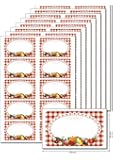 80 Etiketten 'Bunte Fr&uuml;chte' zum Bedrucken, Beschriften, DIN A5, selbstklebend, leicht abl&ouml;sbar, f&uuml;r Marmeladen, Einmachgl&auml;ser, Geb&auml;ckt&uuml;ten