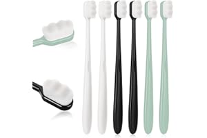 WLLHYF 6 PCS Extra Soft Toothbrush Micro Nano Toothbrushes with 20000 Bristles Sterile Fiber Adult Toothbrush Painless Brushing for Sensitive Teeth Oral Recession Adult Kid Children