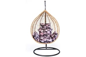 Bielik Hängesessel Kissen, Garten Polster, Auflage für Hängeschaukel, Hängekorb Sitzkissen | Schwarz + Rosen