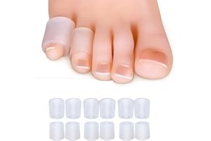 Sumifun Protectores de gel para dedos de los pies, fundas de silicona para el dedo del pie Funda suave y cómoda Pinky Toe para ampollas, callos (3 pares finos + 3 pares gruesos)