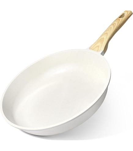 GSW Padella In Ceramica 28 Cm - Rivestimento Antiaderente Vitaflon, Adatta A Induzione, Peso Leggero, Colore Bianco