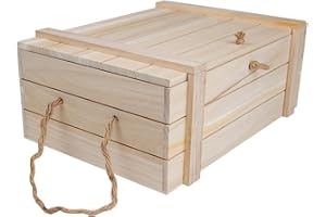 Alsino Scatola di legno Scatola di legno con decorazione in corda Scatola regalo - 36 x 26 x 15 cm, stabile e robusto hb-007b