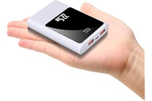 SSY POWER 10000mAh Mały Power Bank Szybkie Ładowanie 22.5W Mini USB C Przenośna Ładowarka z Akumulatorem Kompaktowy Zewnętrzny Bank Akumulatorów do iPhone'a Podgrzewana Kamizelka Kurtka Szalik (Biały)