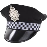 Smiffys Police Panda Cap Fabric Check 