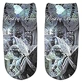 Yvelands lustige Unisex Kurze Socken 3D Katze gedruckt Fußkettchen Socken Casual Socken(One Size,E4)