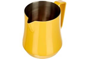 Motta 4250 Pichet à lait moussant Tulip en INOX recouvert 500 ML, Jaune, 12, 5 x 7 x 10, 5 cm