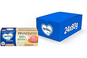 Mellin Omogeneizzato di Prosciutto 100% Naturale – 24 Vasetti da 80 gr