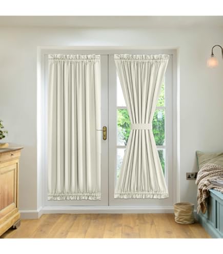 GYROHOME Tenda di base in voile trasparente, con tasca per canna, filtrante per la luce del sole, trasparente, per soggiorno, camera da letto, patio, set di 2 pannelli, bianco, 100 x 200