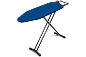 ‎DUWEE Duwee Deska do Prasowania z Pokrowcem Odpornym na Ciepło, Regulowana Wysokość, Gruba Podkładka Filcowa, Składane Nogi, 32 x 93 cm, Niebieska