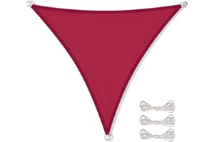 CelinaSun Sonnensegel wasserdicht inkl Befestigungsseile Premium PES wasserabweisend imprägniert Dreieck gleichseitig 3,6 x 3,6 x 3,6 m rot