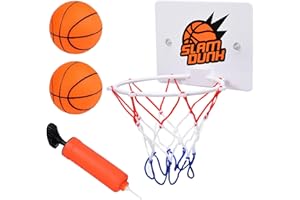 FULHANY 4 Pcs Mini Basketballkorb FüRs Zimmer, Mit Saugnapf Und Luftpumpe Mini Basketball, Kein Stanzen Erforderlich, Doppelhakenmini Hoop, Geeignet FüR Indoor Kinderspie, Mit Inflator