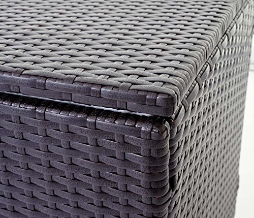 Poly-Rattan Kissenbox Barry, Truhe Auflagenbox Gartenbox, 290l ~ braun - 6