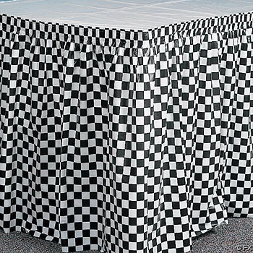 Preisvergleich Produktbild Black and White Checkered Plastic Table Skirt by Shindigz