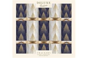 GENERIC Deluxe Christmas Crackers with Unique Designs and Festive Surprises 10 x 14” | Harmless Holiday Party Essentials for Family Gatherings, Fun Presents, and Celebrations (BROWN CREAM TREE)