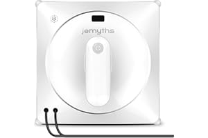 Jemyths Robot Laveur de Vitre, Robot de Nettoyage de Vitres avec 2 Buses, Réservoir d'eau de 120ml et Intelligente Planification du Trajet, Nettoie Efficacement Les Vitres Intérieures et Extérieures