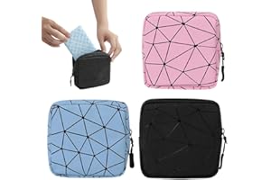 FENGQ 3 pezzi Tasca per Assorbenti Lgienici per Donna Ragazze, 12x12 cm Porta Assorbenti da Borsa con Cerniera, Portatile Impermeabile Borsa per Assorbenti per Donna Ragazze