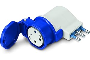 SCAME - 200.01623 Adattatore per la Ricarica di Veicoli Elettrici 2P+T 220V 16A IP44 - Adattatore con Spina Angolata 16A - Presa Tipo 3A - Spina italiana P17