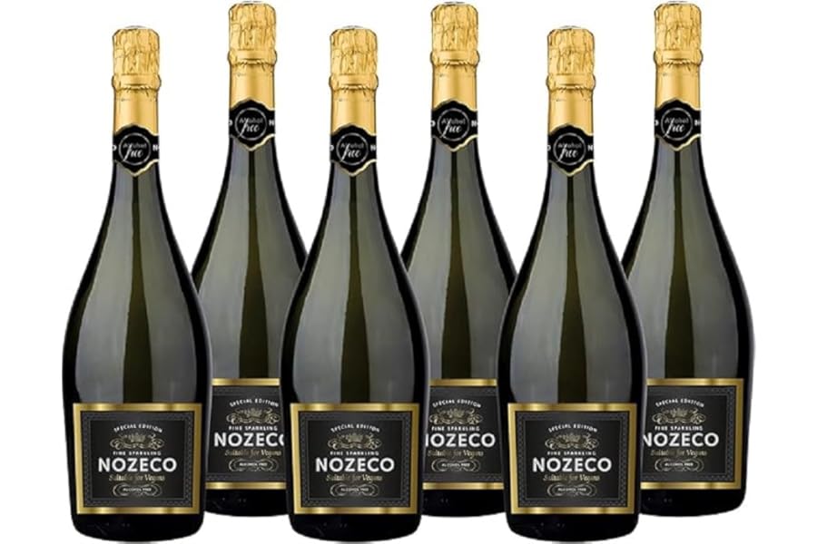 Nozeco - Alcohol Free Sparkling Drink made from alcohol-removed Wine - Vegan - Case of 6 (6 x 0.75 L) Sparkling Wine
