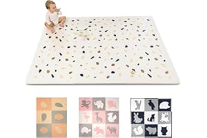 Hakuna Matte Stylische Puzzlematte Baby 180 x 120 cm Konfetti, 6 XXL-Platten à 60x60cm – 20% dickere, weichere Puzzlematte für Kinder–schadstofffreie, geruchlose, Pflegeleichte Baby Krabbelmatte