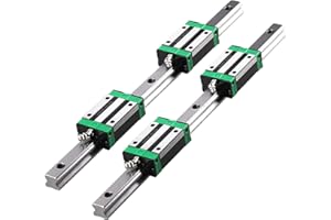 BEVDICNC HGR20 szyna liniowa 200 mm, 2 sztuki, prowadnica liniowa z 4 sztukami HGH20CA blok suwakowy 20 mm, zestaw do samodzielnego montażu drukarek 3D i maszyn CNC