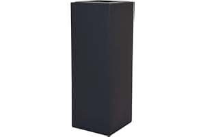 VIVANNO Pflanzkübel Blumenkübel Zink Metall Anthrazit Block 65 mit Einsatz